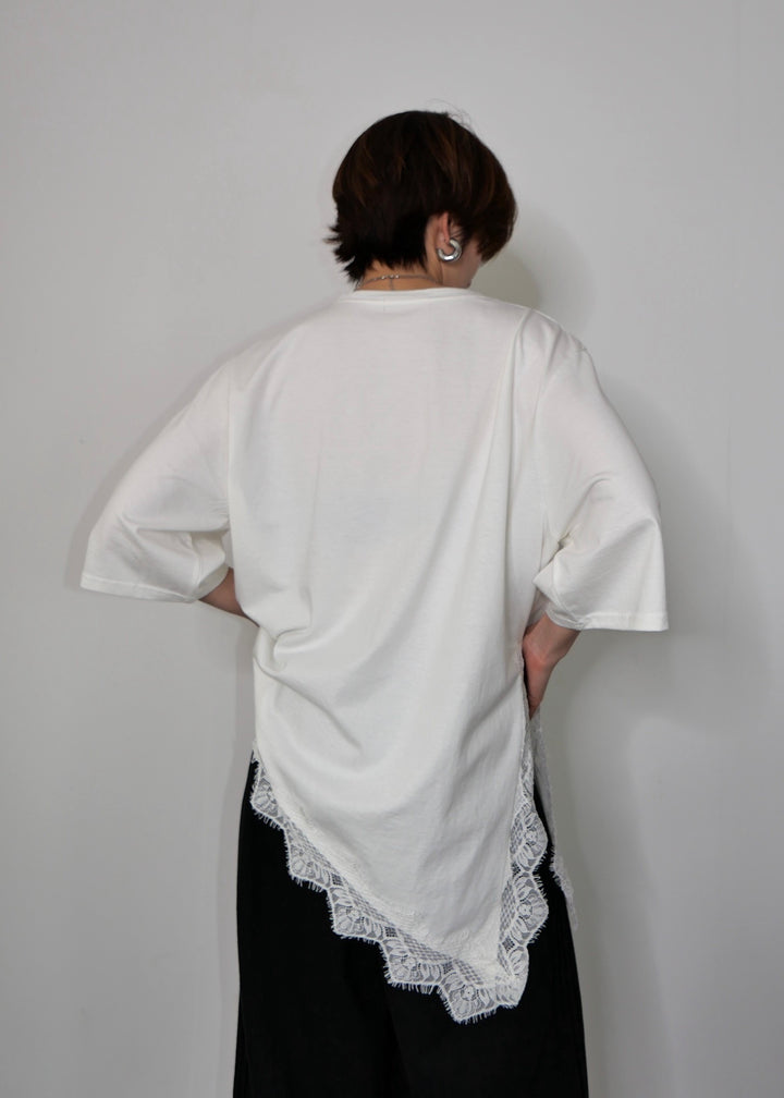 アシンメトリーレースTシャツ