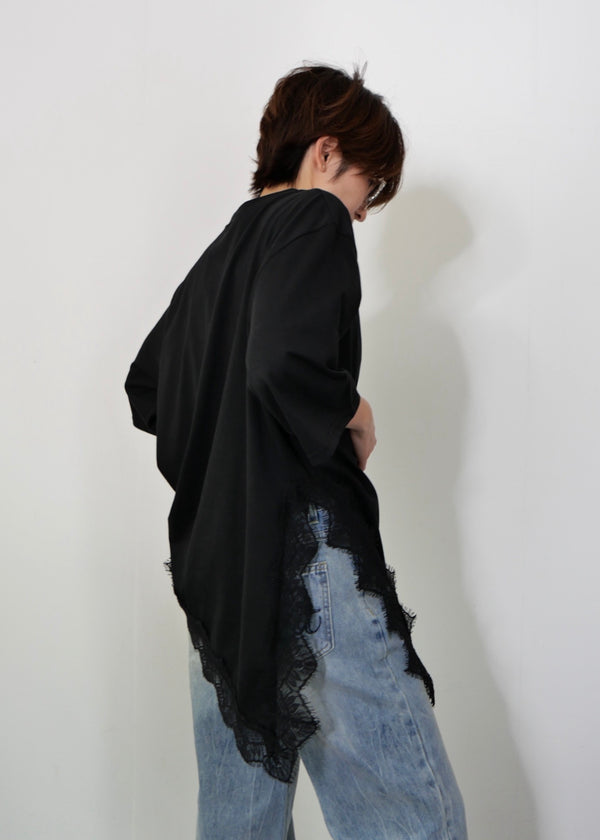 アシンメトリーレースTシャツ