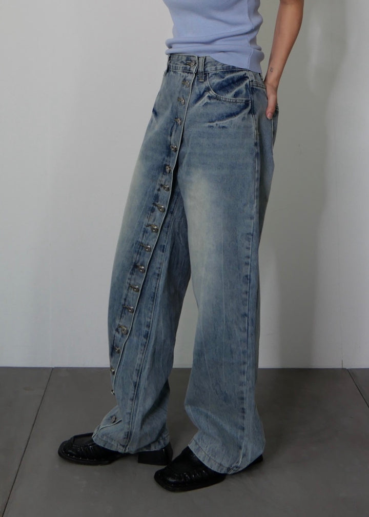 ボタンディテールデニムパンツ