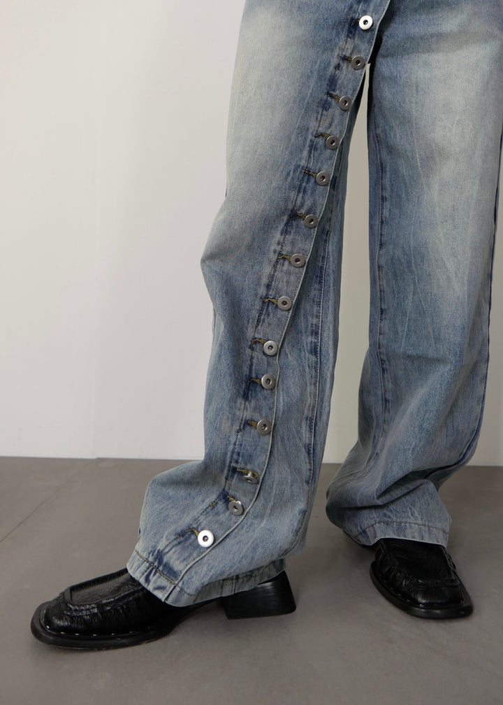 ボタンディテールデニムパンツ