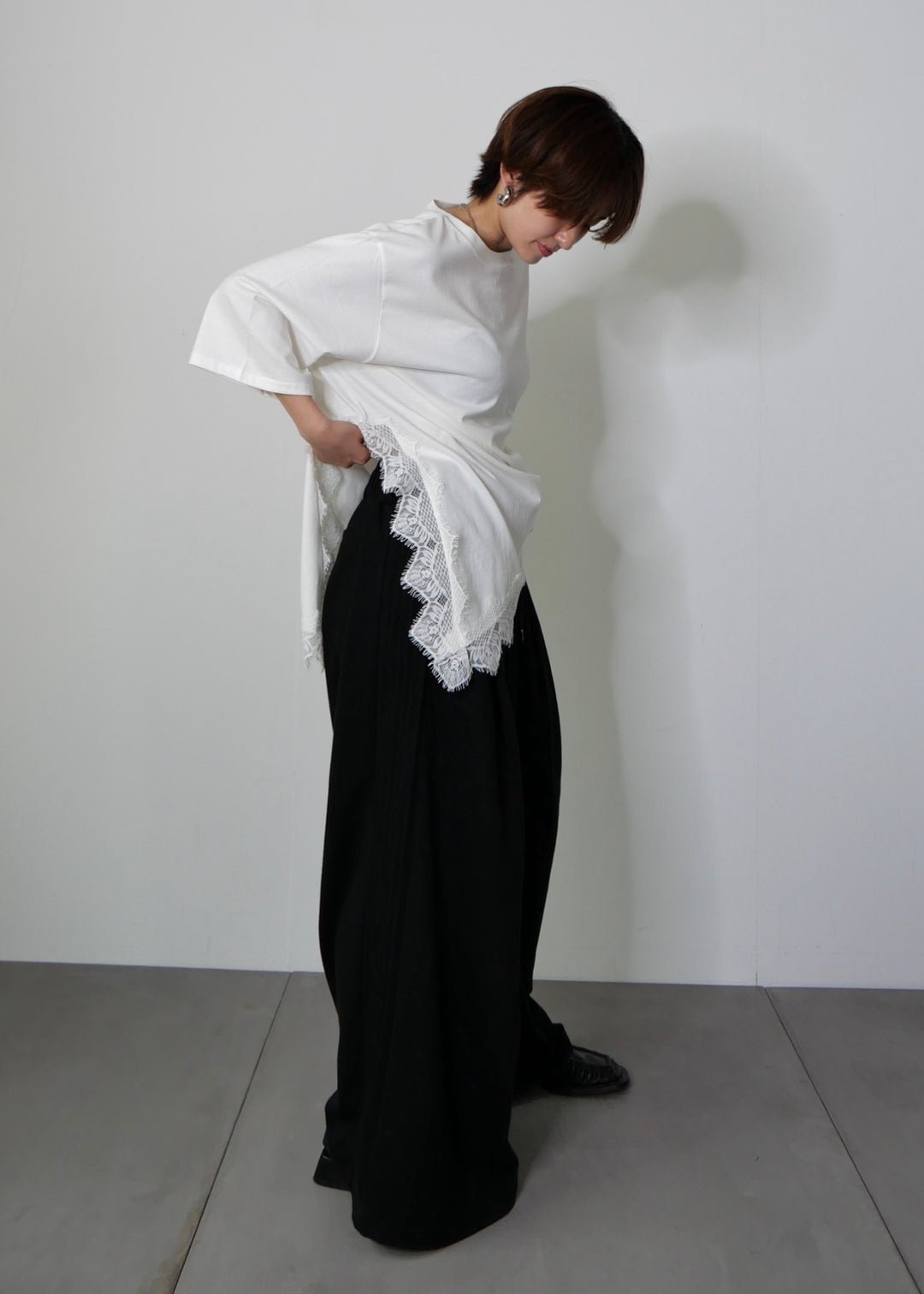 タックストライプスウェットパンツ